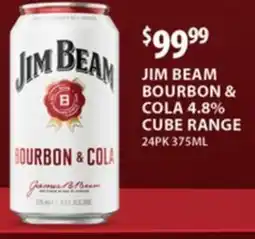 Star Liquor Jim beam bourbon & cola 4.8% cube range offer