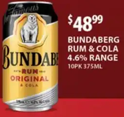 Star Liquor Bundaberg rum & cola 4.6% range offer