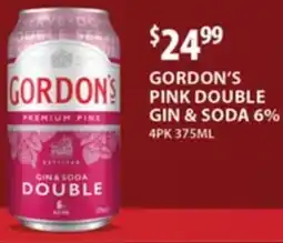 Star Liquor Gordons pink double gin & soda 6% offer