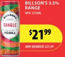 Star Liquor Billson's 3.5% range offer