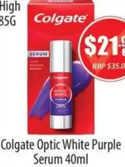 Healthy World Pharmacy Colgate Optic White Purple Serum offer