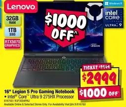 JB Hi-Fi 16 Legion 5 Pro Gaming Notebook offer