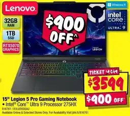JB Hi-Fi 15 Legion 5 Pro Gaming Notebook offer