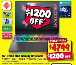 JB Hi-Fi 16 Omen MAX Gaming Notebook offer