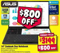 JB Hi-Fi 14 Zenbook Duo Notebook offer