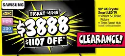 JB Hi-Fi 98 4k crystal smart led tv offer