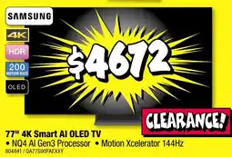 JB Hi-Fi 77 4k smart ai oled tv offer