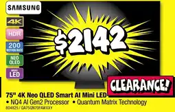 JB Hi-Fi 75 4k neo qled smart al mini led offer
