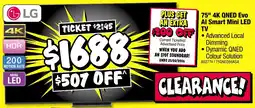 JB Hi-Fi 75 4k qned evo al smart mini led tv offer