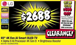 JB Hi-Fi 65 4k evo al smart oled tv offer
