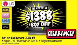 JB Hi-Fi 42 4k evo smart oled tv offer