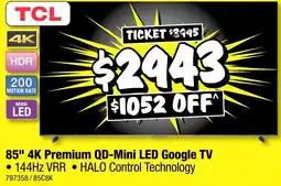 JB Hi-Fi 85 4k premium qd mini led google tv offer