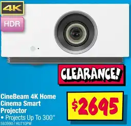 JB Hi-Fi CineBeam 4K Home Cinema Smart Projector offer