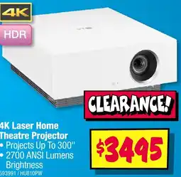 JB Hi-Fi 4K Laser Home Theatre Projector offer