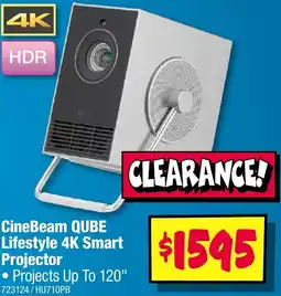 JB Hi-Fi Cinebeam qube lifestyle 4k smart projector offer