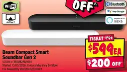 JB Hi-Fi Beam Compact Smart Soundbar Gen 2 offer
