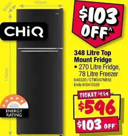 JB Hi-Fi Top Mount Fridge offer