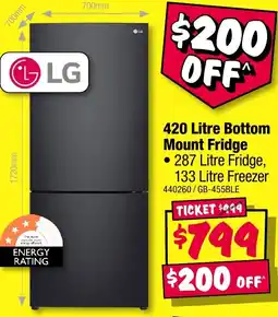 JB Hi-Fi Bottom Mount Fridge offer