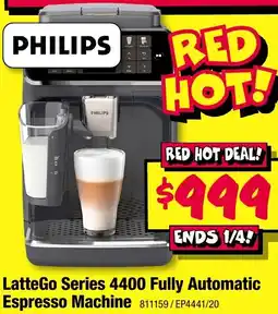JB Hi-Fi LatteGo Series 4400 Fully Automatic Espresso Machine offer