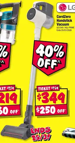 JB Hi-Fi CordZero Handstick Vacuum offer