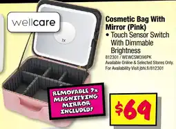 JB Hi-Fi Cosmetic Bag With Mirror Pink offer