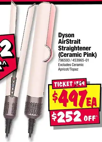 JB Hi-Fi Dyson AirStrait Straightener Ceramic Pink offer