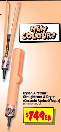 JB Hi-Fi Dyson Airstrait Straightener & Dryer Ceramic Apricot Topaz offer