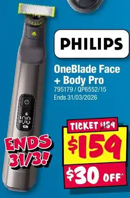 JB Hi-Fi OneBlade Face Body Pro offer