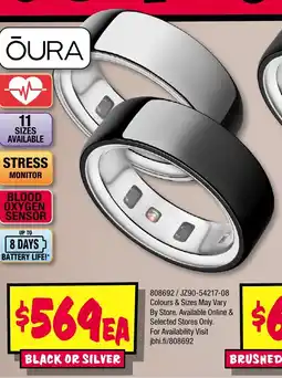 JB Hi-Fi Ōura ring 4 black or silver offer