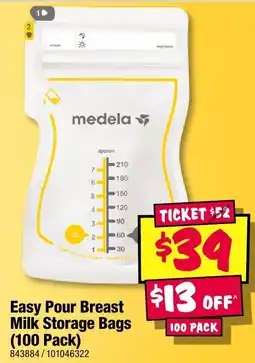 JB Hi-Fi Easy Pour Breast Milk Storage Bags offer