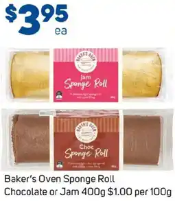 Foodland Baker's Oven Sponge Roll Chocolate or Jam offer