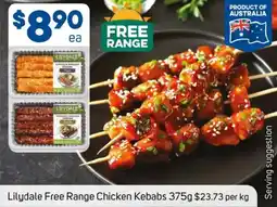 Foodland Lilydale Free Range Chicken Kebabs offer