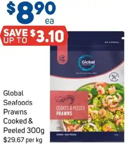 Foodland Global Seafoods Prawns Cooked & Peeled offer