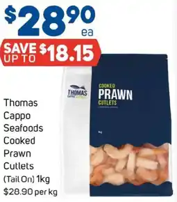 Foodland Thomas Cappo Seafoods Cooked Prawn Cutlets offer