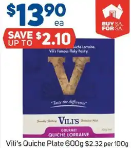 Foodland Vili's Quiche Plate offer