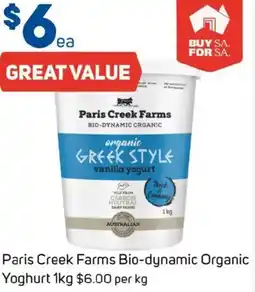 Foodland Paris Creek Farms Bio-dynamic Organic Yoghurt offer