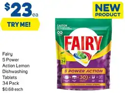 Foodland Fairy 5 Power Action Lemon Dishwashing Tablets offer