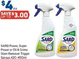 Foodland SARD Power, Super Power or Oil & Grime Stain Remover Trigger Sprays offer