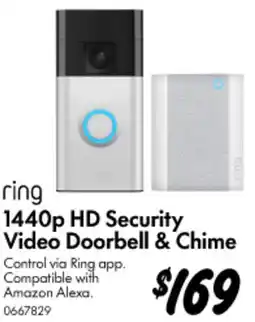 Bunnings 1440p HD Security Video Doorbell & Chime offer