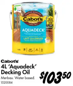 Bunnings Cabot's 'Aquadeck' Decking Oil offer