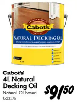Bunnings Cabot's Natural Decking Oil offer