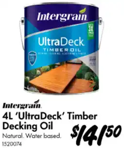 Bunnings Intergrain 'UltraDeck' Timber Decking Oil offer