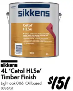 Bunnings sikkens 'Cetol HLSe' Timber Finish offer