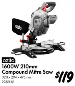 Bunnings 1600W 210mm Compound Mitre Saw offer