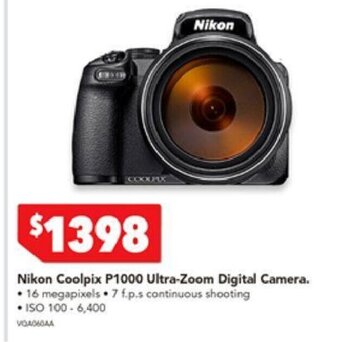 Harvey Norman Nikon Coolpix P1000 Ultra-Zoom Digital Camera offer
