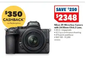 Harvey Norman Nikon Z5 Mirrorless Camera with 24-50mm F/4-6.3 Lens offer