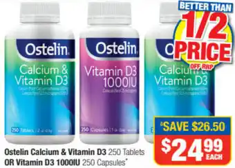 Direct Chemist Outlet Ostelin Calcium & Vitamin D3 Or Vitamin D3 1000IU offer