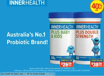 Direct Chemist Outlet Inner Health Plus Baby & Kids Or Plus Double Strength offer