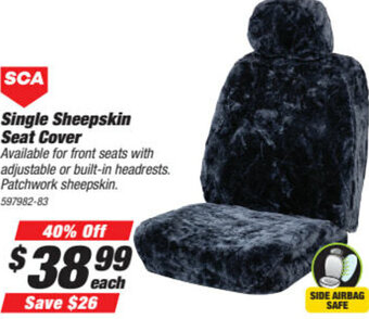 Single Sheepskin Seat Cover