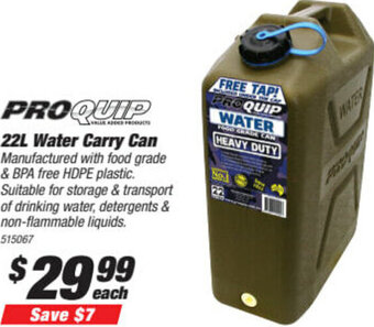 SuperCheap Auto ProQuip 22L Water Carry Can offer
